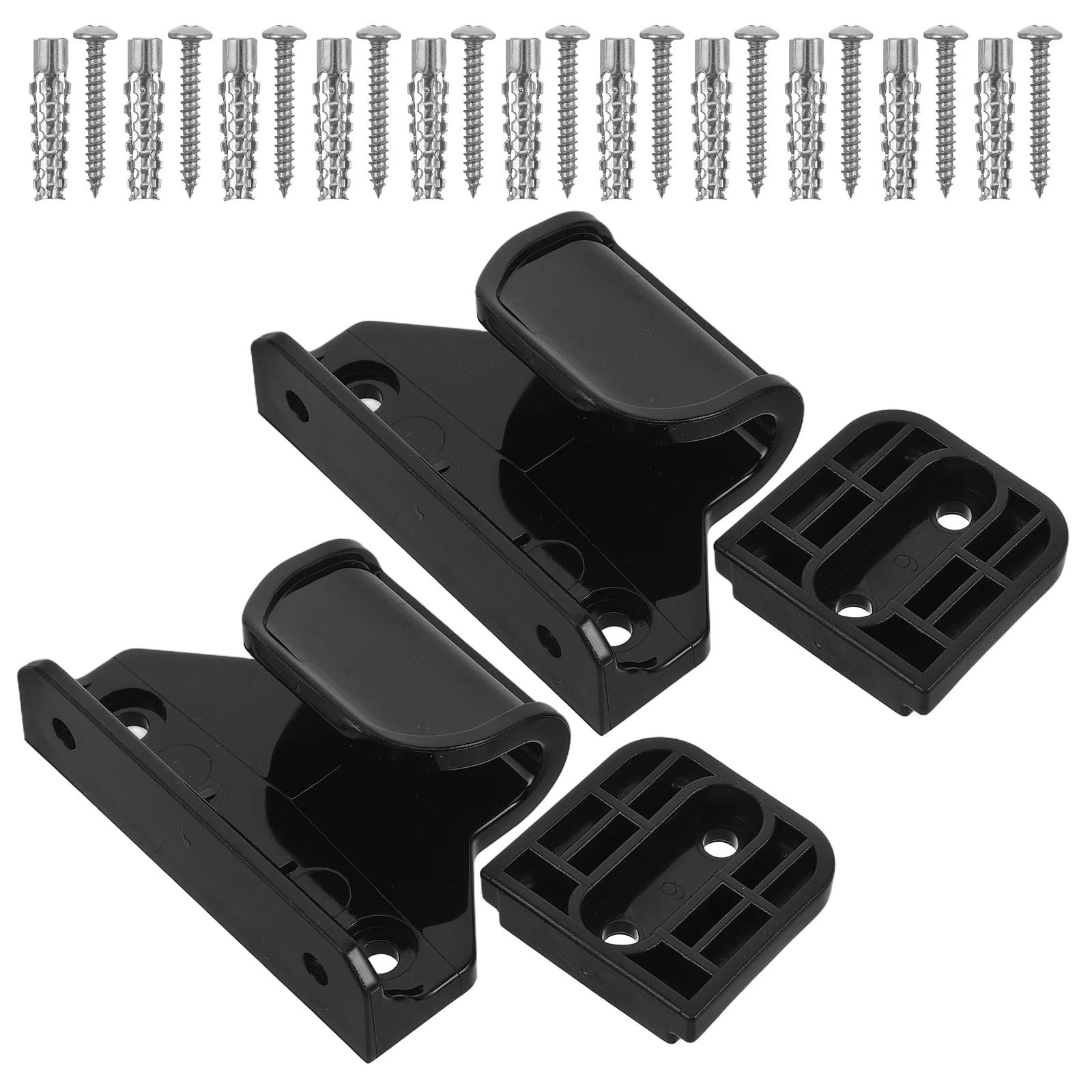 

1Set Retractable Gate Hardware Baby Gate Replacement Parts Black Including Latches Brackets Screws for Indoor Outdoor Stair