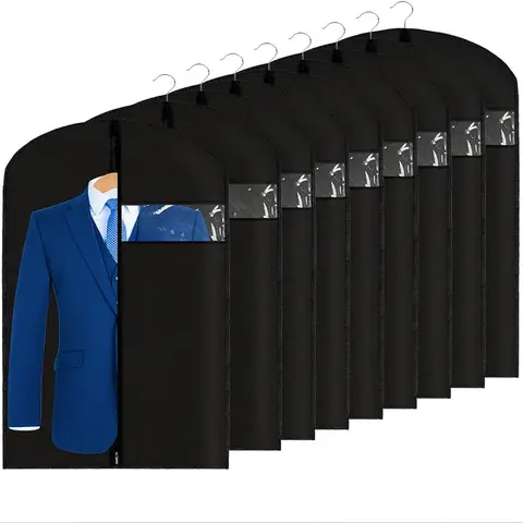 धूलरोधी कपड़ों के कवर वाटरप्रूफ कोट सूट ड्रेस प्रोटेक्टर हैंगिंग कपड़े धूल कवर परिधान बैग कोठरी आयोजक 6 best sales कपड़े धूल कवर - №5