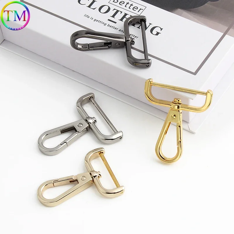 13-16-19-26-32-38MM Metal Openable Snap Trigger Swivel Snap Hooks For Handbag Purse Carabiner Snap Hook DIY KeyChain Accessories