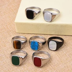 ZY Men's/Women High Quality 316LStainless steel Onyx Wedding Rings Classic Fashion Trend Jewelry Product