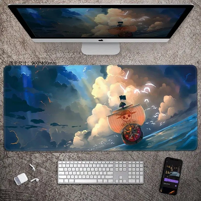 Alfombrilla de Ratón de Cuero de ONE PIECE, Alfombrilla de Teclado Extra Grande para Niños, Alfombrilla de Escritorio para Juegos Electrónicos con Diseño de Luffy y Roronoa Zoro