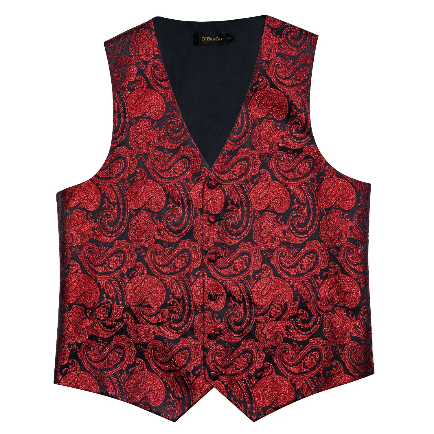 Luxury Red Silk Paisley Suit V - огляд і ціна Formal Vest Waistcoat