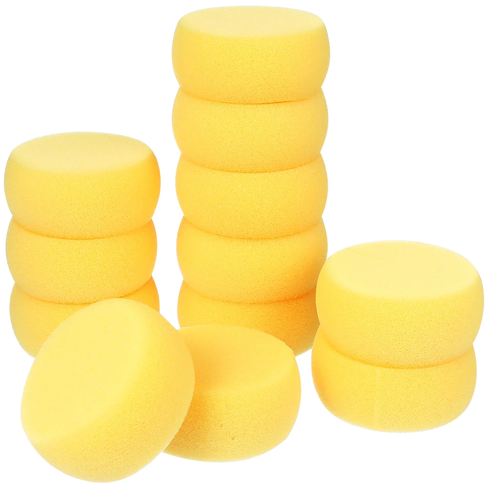 Yellow Round Cake Sponge 24 Pieces Oil Cleanser for Face Exfoliating Multifunction Cleaner