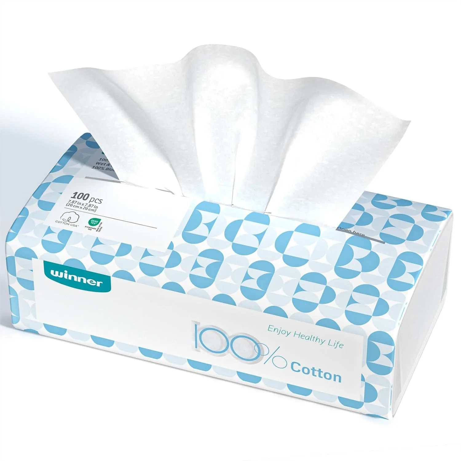 

Disposable Face Towels Soft Pack, Unscented Cotton Tissues for Sensitive Skin, Makeup Remover Dry Wipes, 100 Ct