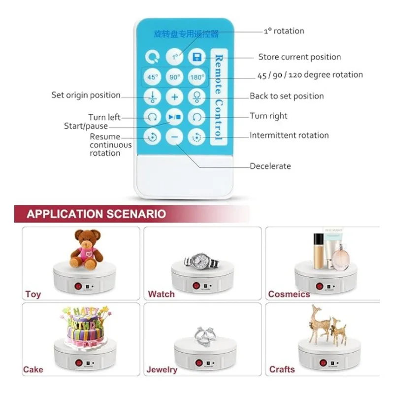Rotary Display Stand With Remote Control 360 Degree Electric Rotating Visualizer For Displaying Jewelry Product Photography - Image 2