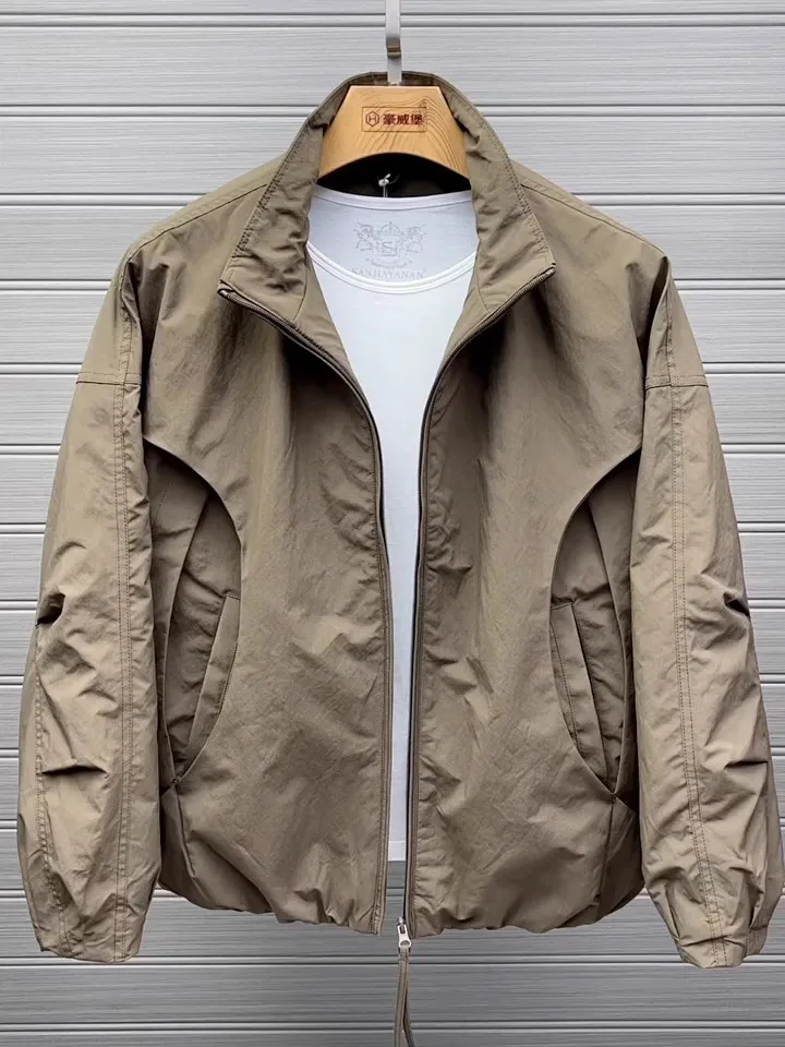 

Высококачественная модная мужская куртка с воротником-стойкой, осенне-зимняя новинка, универсальная, деловая, элегантная, на молнии