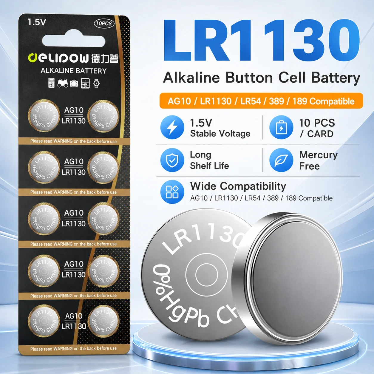 

Multi Model LR1130 LR1131 AG10 LR54 Alkaline Button Battery Replacement For Wrist Electronic Watches