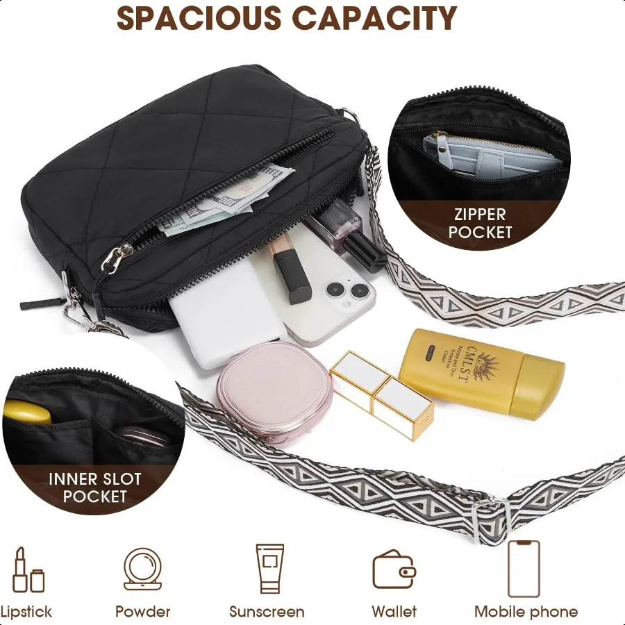 Telena Borse a tracolla da donna Borsa a tracolla dal design trapuntato Borsa a tracolla leggera