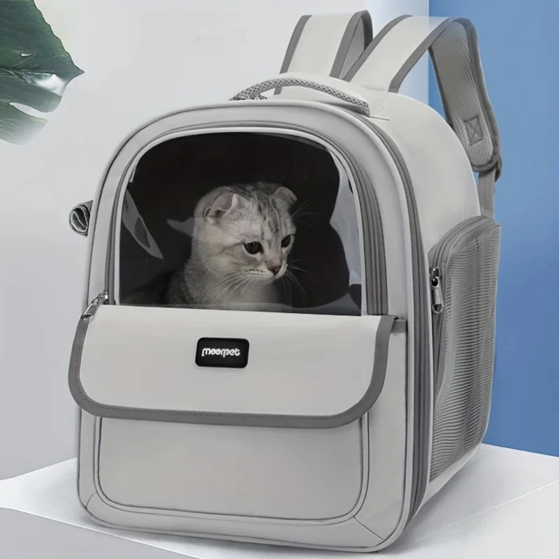 Haustier-Trägerrucksack für Katzen und Hunde, großer transparenter Blasenrucksack, Outdoor-Reisen, Wandern, atmungsaktive tragbare Haustiertasche