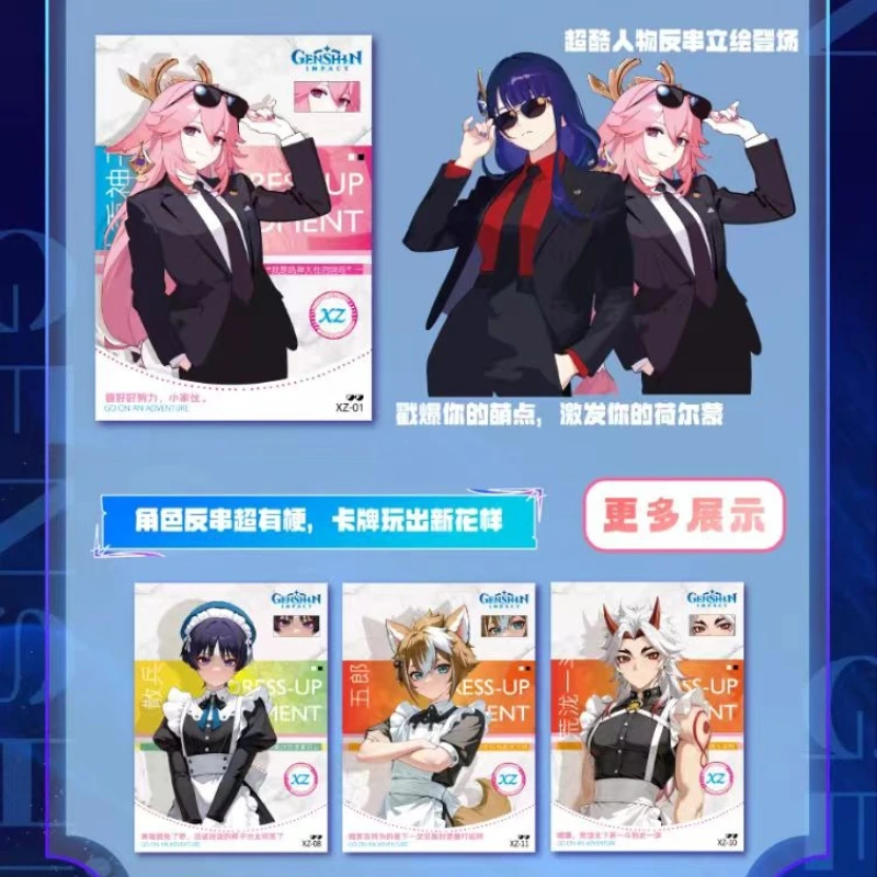 Genshin Impact Original Forest Collection Anime Character Trading Cards Box Premium Collectible Card Album Stand Doll Gift
