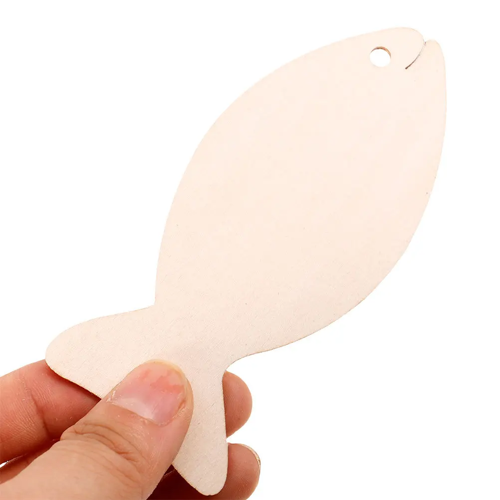 

64pcs Wooden Fish Cutouts Unfinished Diy Craft Kits Ocean Theme Wall Decor Hanging Ornaments For Adults Wood Animal Crafts