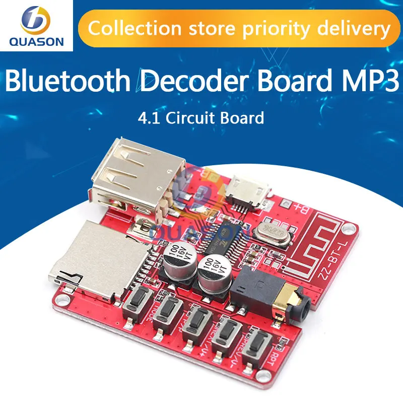 Bluetooth MP3 decoding module audio receiver board lossless car speaker amplifier modification Bluetooth 4.1 circuit DIY