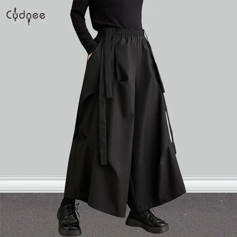 

Women Elastic High Waist Culottes Loose Palazzo Harem Pants Casual Capris Plus Size Wide Leg Pantalones Fashion Jogger Slacks