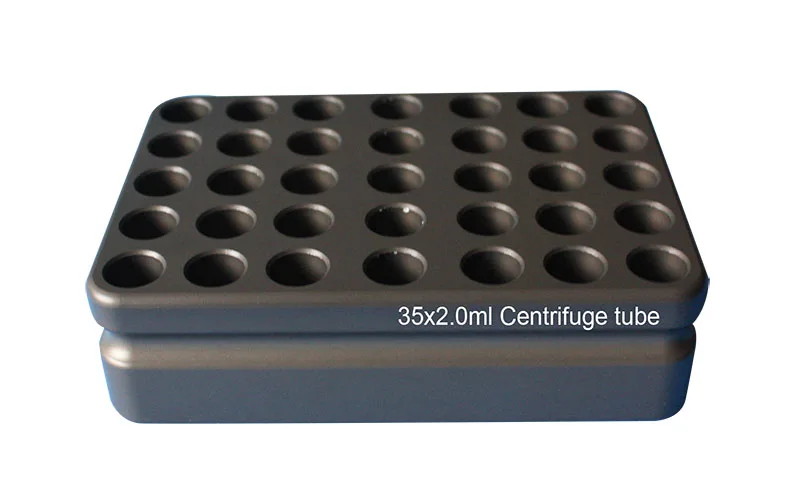 Alloy Metal Tube Rack For 35x1.5ml EP or 384-well Plate or35x2.0ml Cryogenic Vials 35x2.0ml Centrifuge Tube