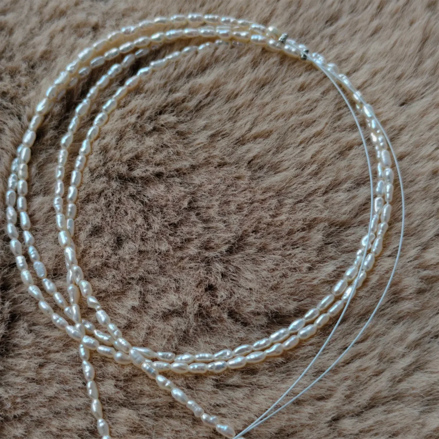 

3-4mm Natural Freshwater Real Pearls White Threaded Rice Beads Loose Beads for Making DIY Necklace Bracelet Jewelry 35cm Gift