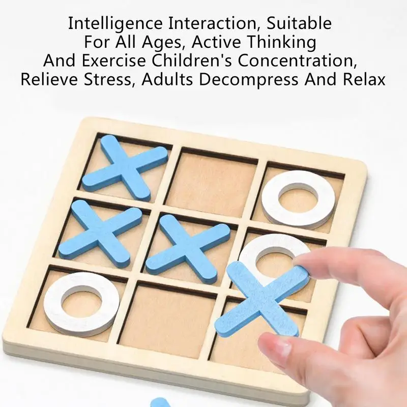 Xo Board Game Wooden Board Toy Parent-child Interaction Children's Game Development Intelligence Puzzle Desktop Toy Chess Gift