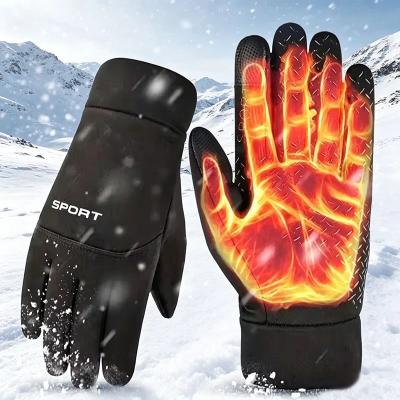 Autumn Winter Warm Gloves Touch Screen Windproof Cold-proof Cycling Gloves, Men's Women's Running, Hiking Skiing Gloves
