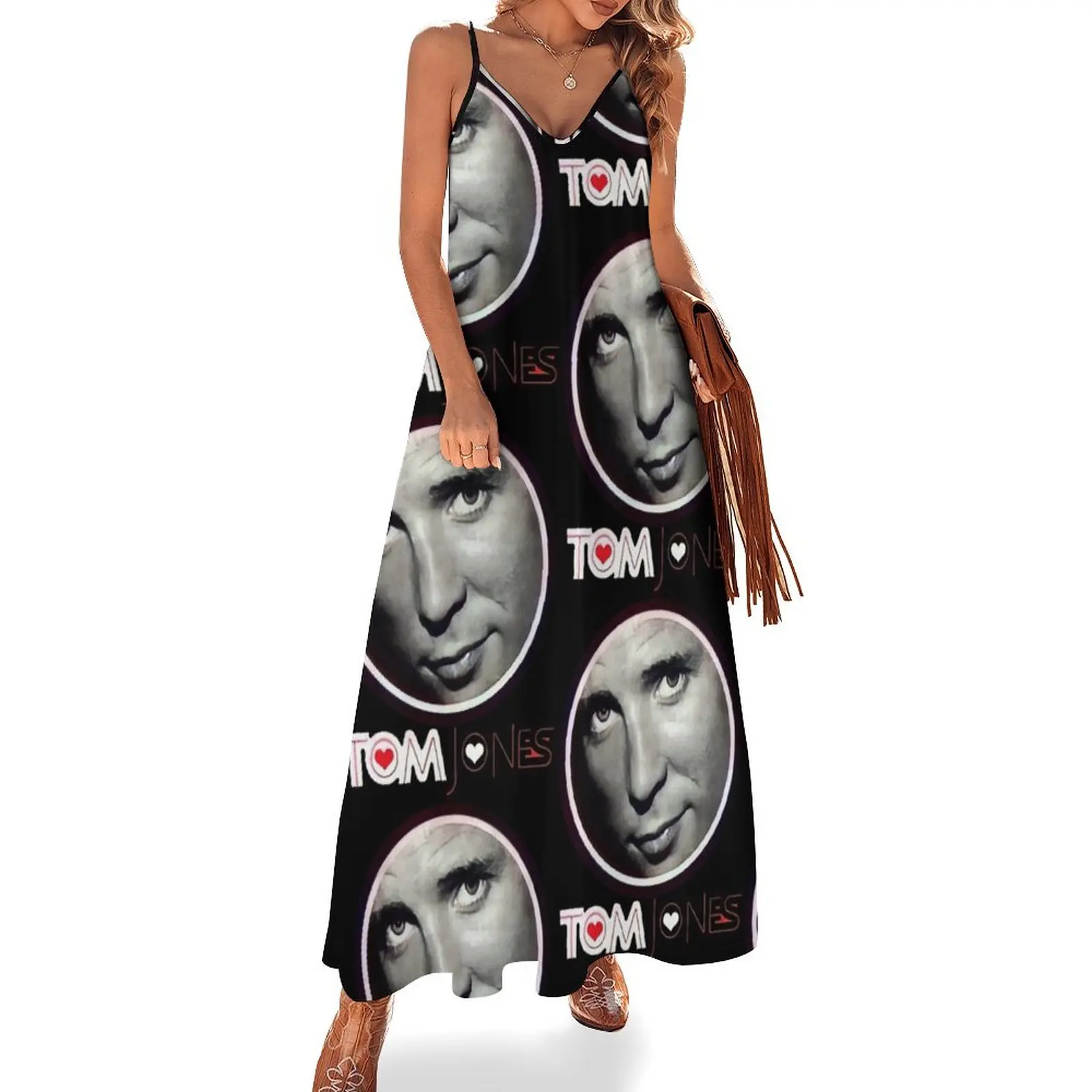 

Tóm jónés Sleeveless Long Dress Women's evening dress women's luxury party dress for pregnant women