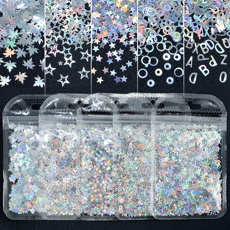 Holographic Glitter Butterfly Sequins For DIY Epoxy Resin Filling Shaker Fillers Sparkly Silver Series Colorant Crafts Materials