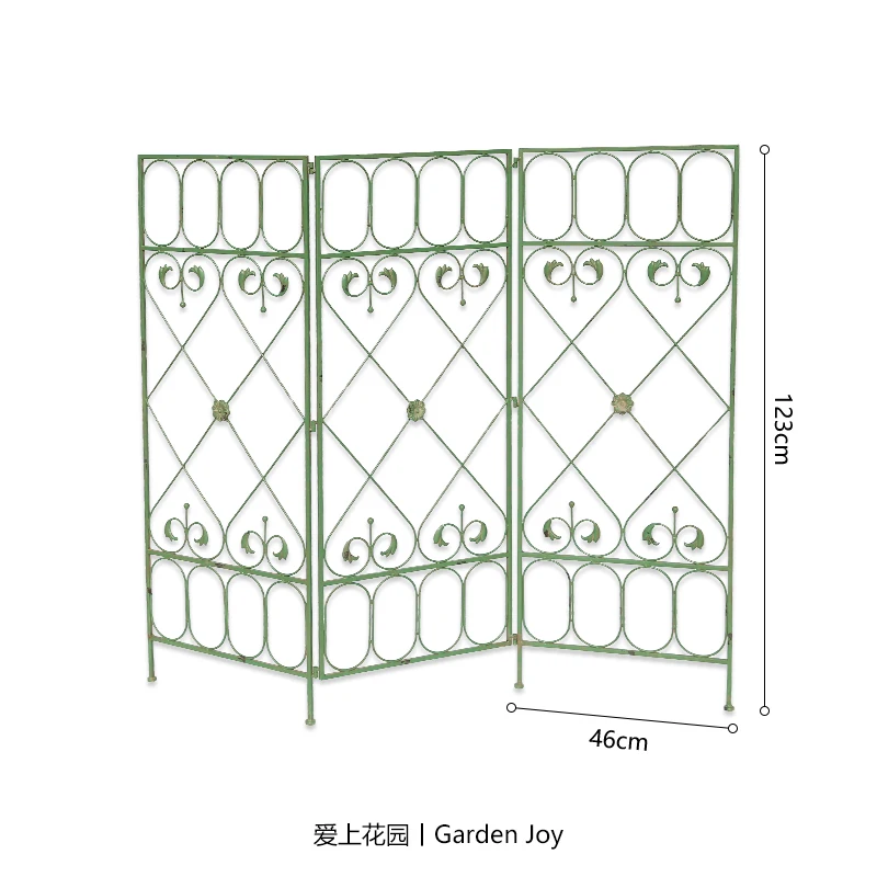 Romantic Garden Trellis Heart-Shaped Folding Screen Panel Stand for Outdoor Patio Décor