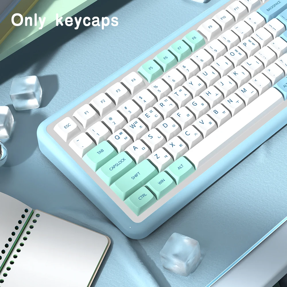 Iceberg Tema XDA Perfil PBT Keycaps, Espanhol, Coreano, Francês, Alemão, Português, Russo, Japonês, Teclado Mecânico