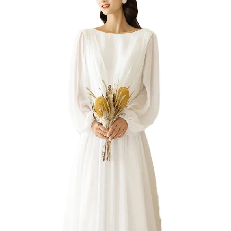 2025New حجاب ترحيب بسيط وأنيق للتنحيف موري ستايل سوبر فيري وايت ساتان للتصوير الفوتوغرافي للسفر