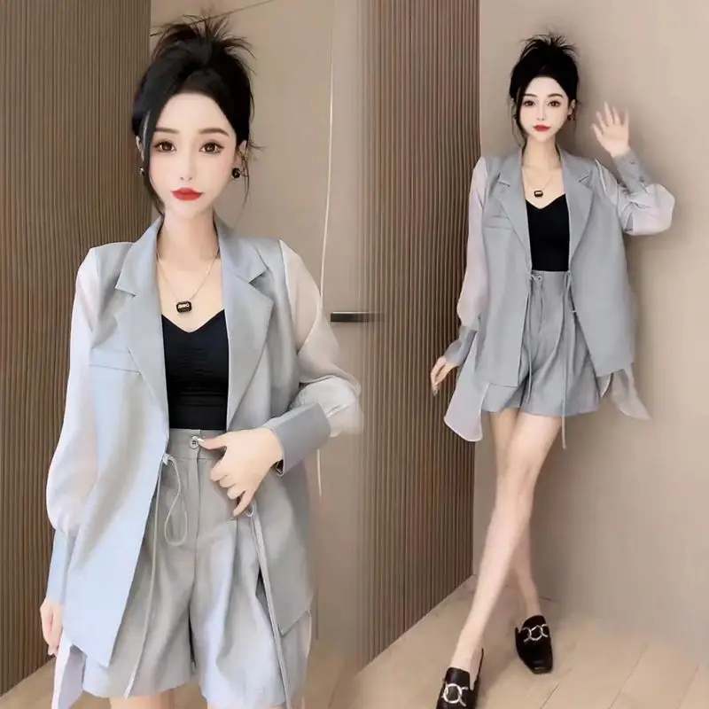 

Новинка 2023, женский модный солнцезащитный комплект, свободная шифоновая верхняя одежда для костюмированной одежды, весенне-летняя коллекция Hotfirejiaqi