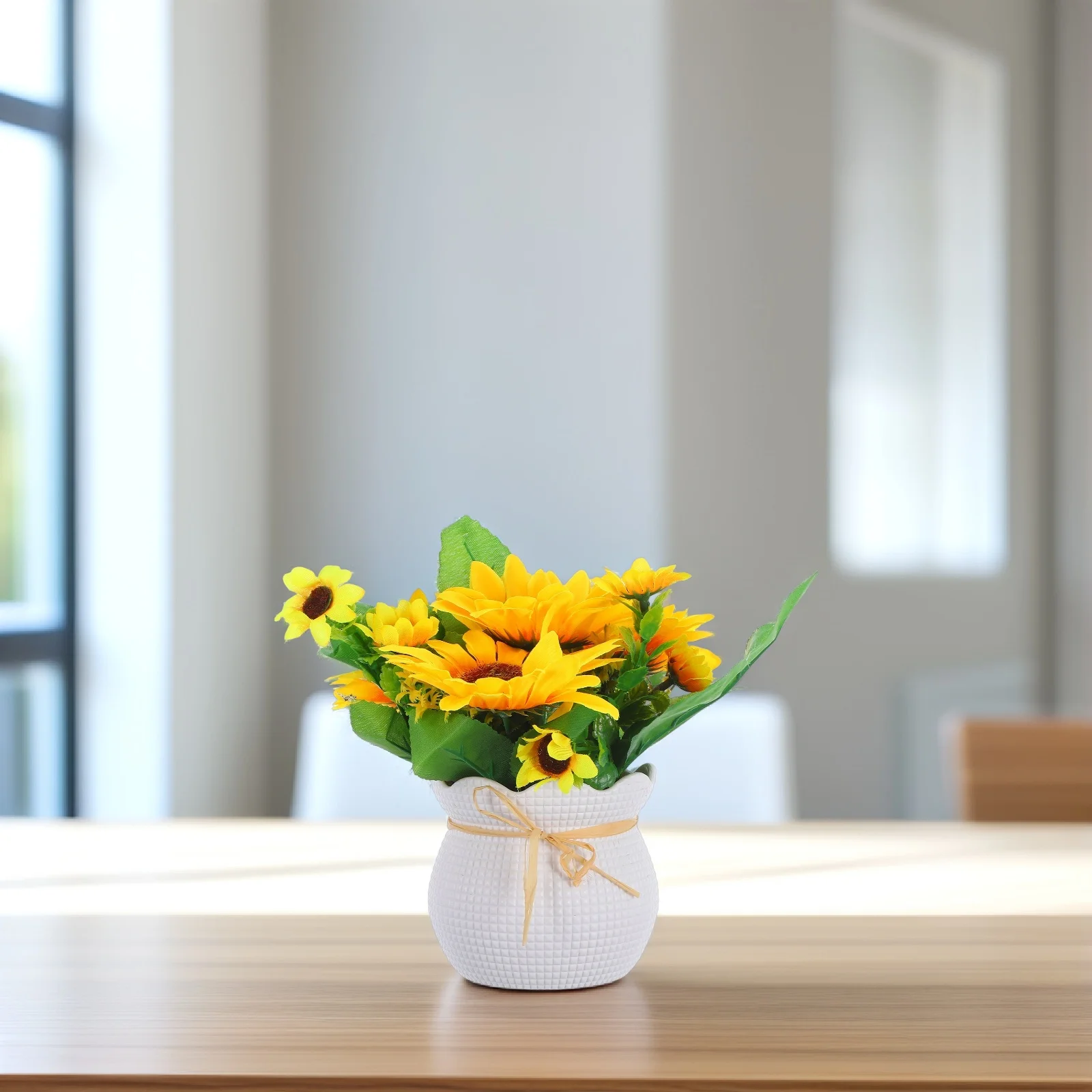 

Sunflower Small Potted Plant Artificial Floral Arrangement Fake Flowers for Home Wedding Farmhouse Vase Decoration Simulated