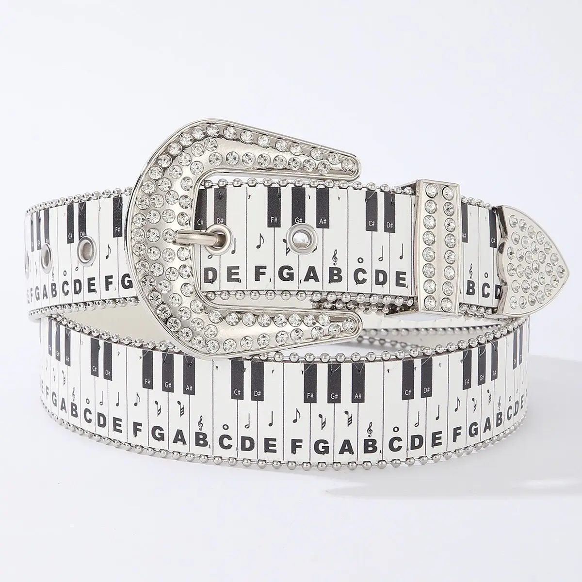 New Graffiti Piano Key Note Belt Y2K Summer Trendy Punk Harajuku Street Style Belt Creative Fun American Hot Girl Belt