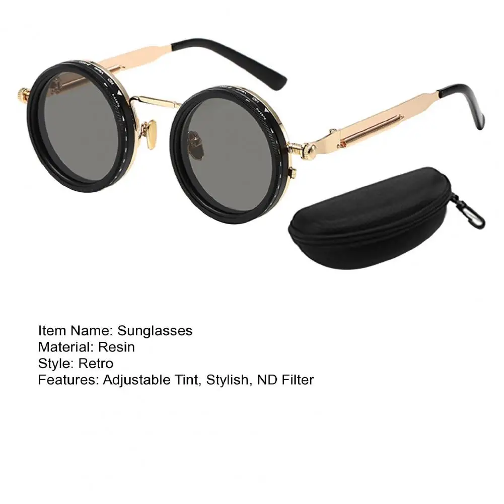 نظارات شمسية مستقطبة قابلة للتعديل 1-9 نظارات دائرية مع عدسات مرشح ND للرجال نظارات حماية من الأشعة فوق البنفسجية للسفر على الشاطئ #5