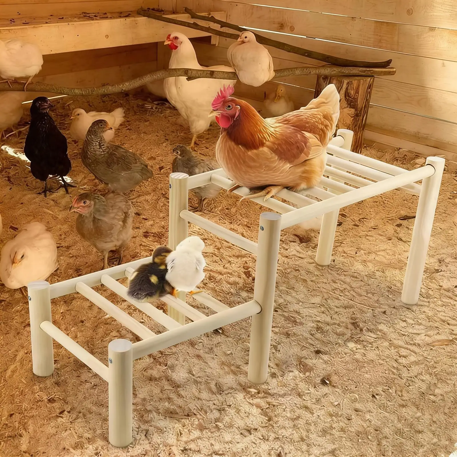 Hühner-Sitzstange aus Holz, Trainingsstange für Haustierhühner, Hühnerstall-Sitzstange, Stehstange für Garten und Bauernhöfe