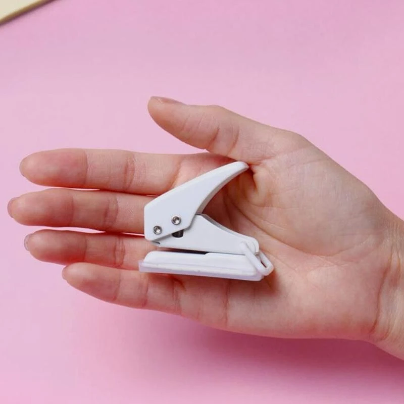 Single Round Hole Puncher with Confetti Storage Bin Manual Punching for DIY Loose-leaf Refill Paper School Office
