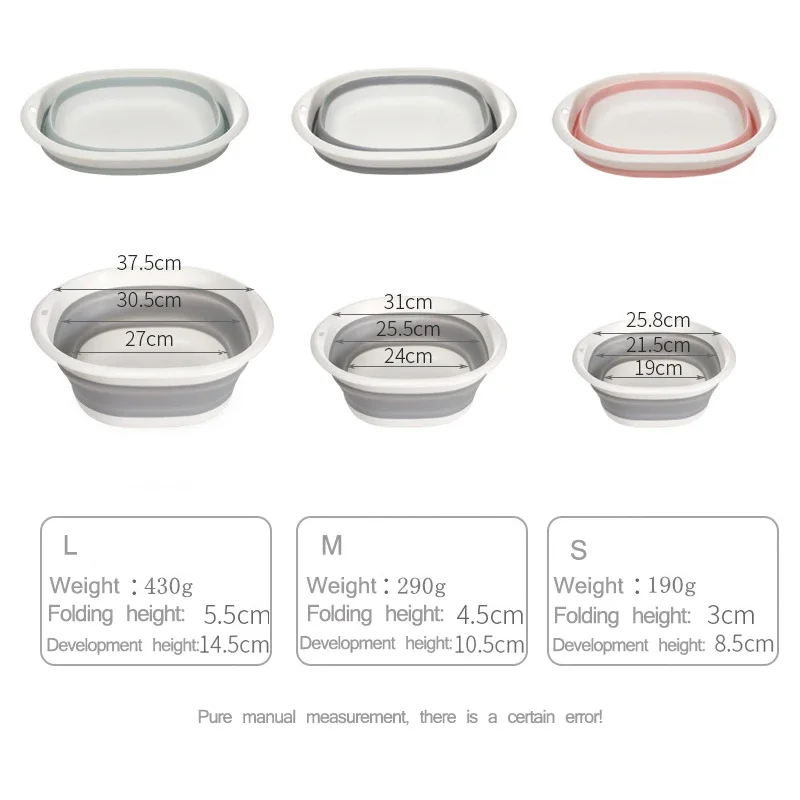 Plastic Folding Basins Bathroom Portable Washtub Travel Camping Washing Up Bowl Multi-function Fordable Basin Baby Foot Basin