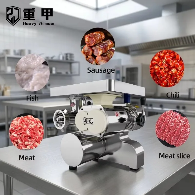 Heavy Armor Type 22 Electric Meat Grinder With Stainless Steel 500kg/h Capacity Dual Purpose Automatic Sausage Stuffer Machine