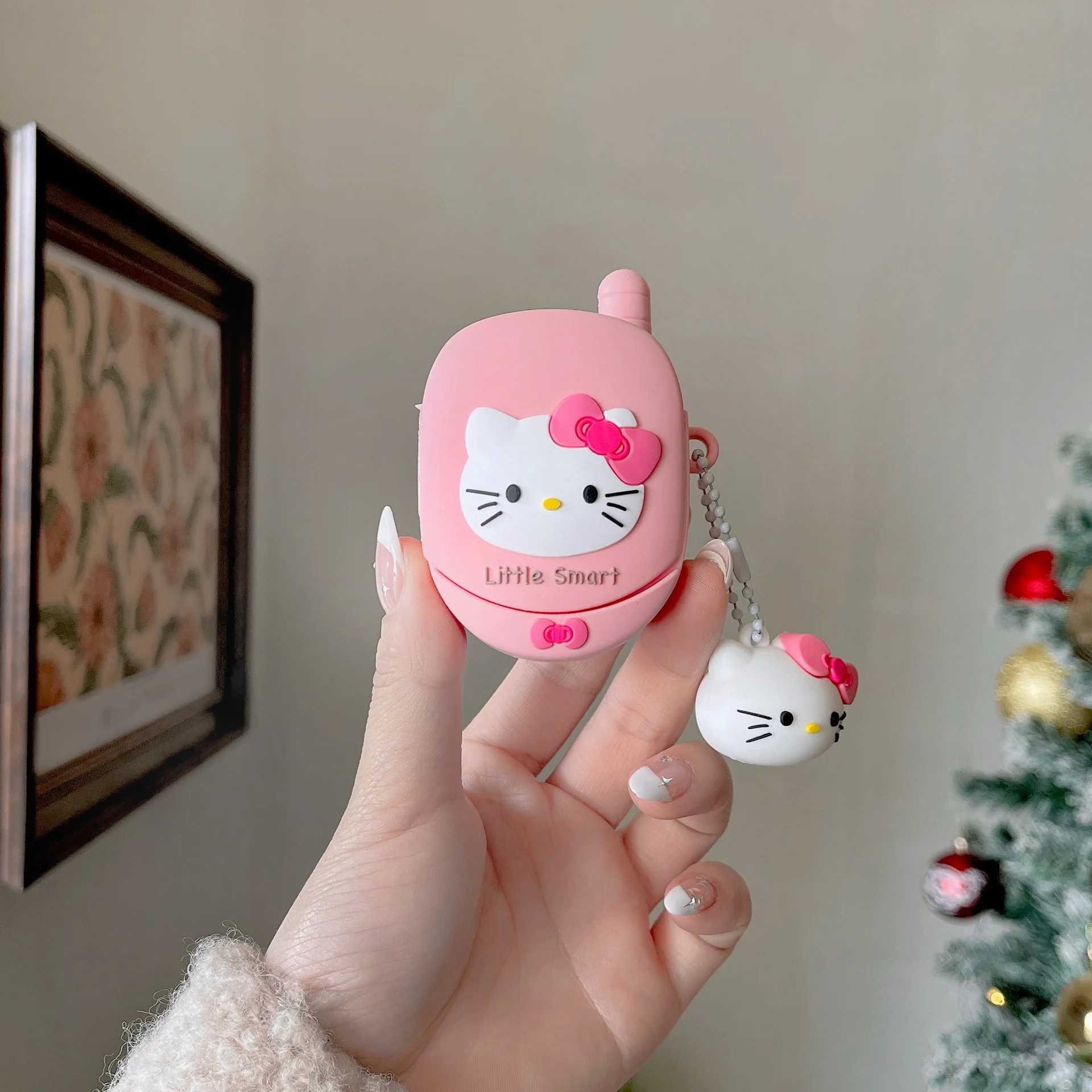 

3D Cartoon Sanrio Hello Kitty Silicone Pink Phone Style Case for Airpods 1 2 3 Pro 2 Wireless Earphone Protective Cover With Hoo