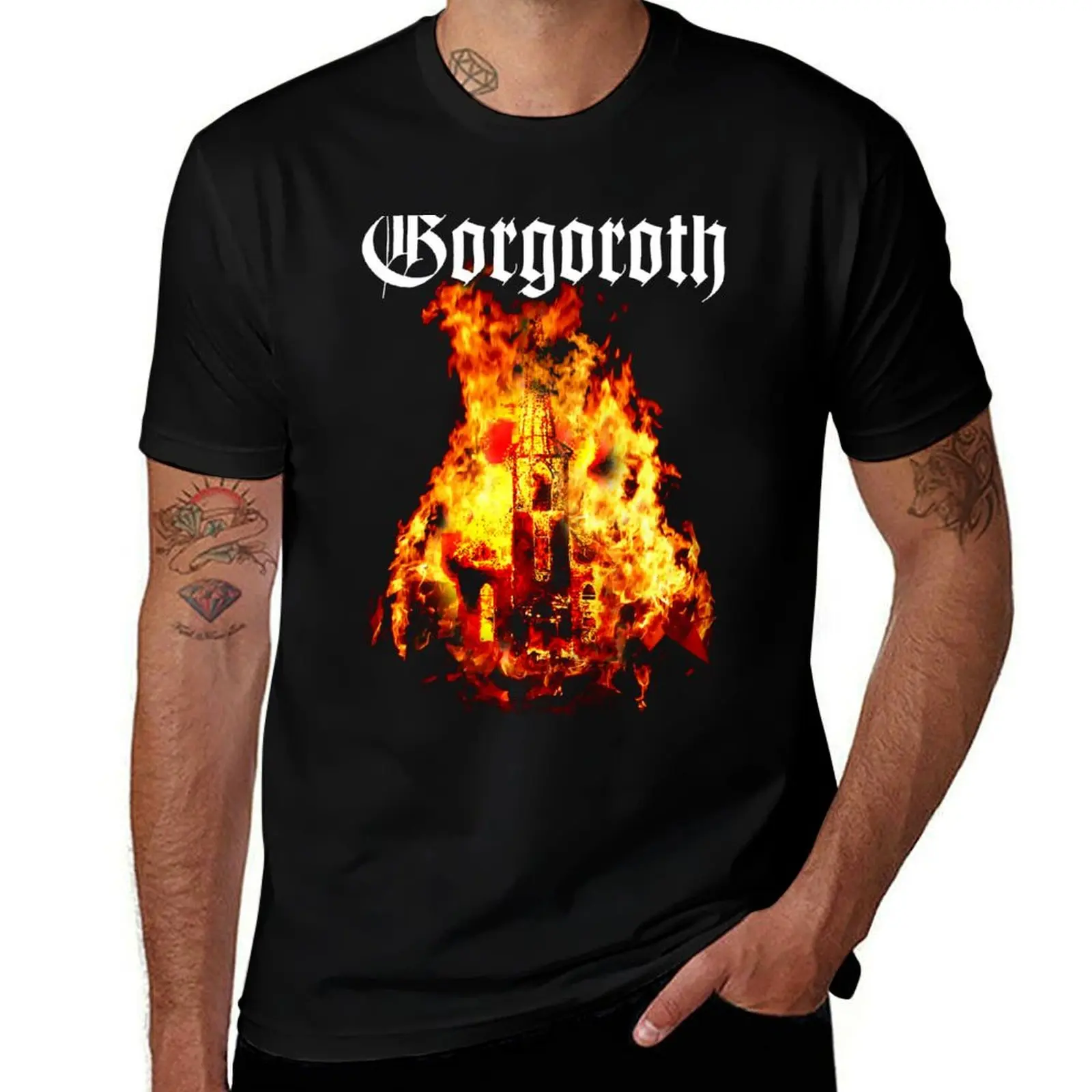 

Church Fire by Gorgoroth - Classic Old School Norwegian Black Metal T-Shirt anime t shirts for man man graphic t shirt T-Shirt