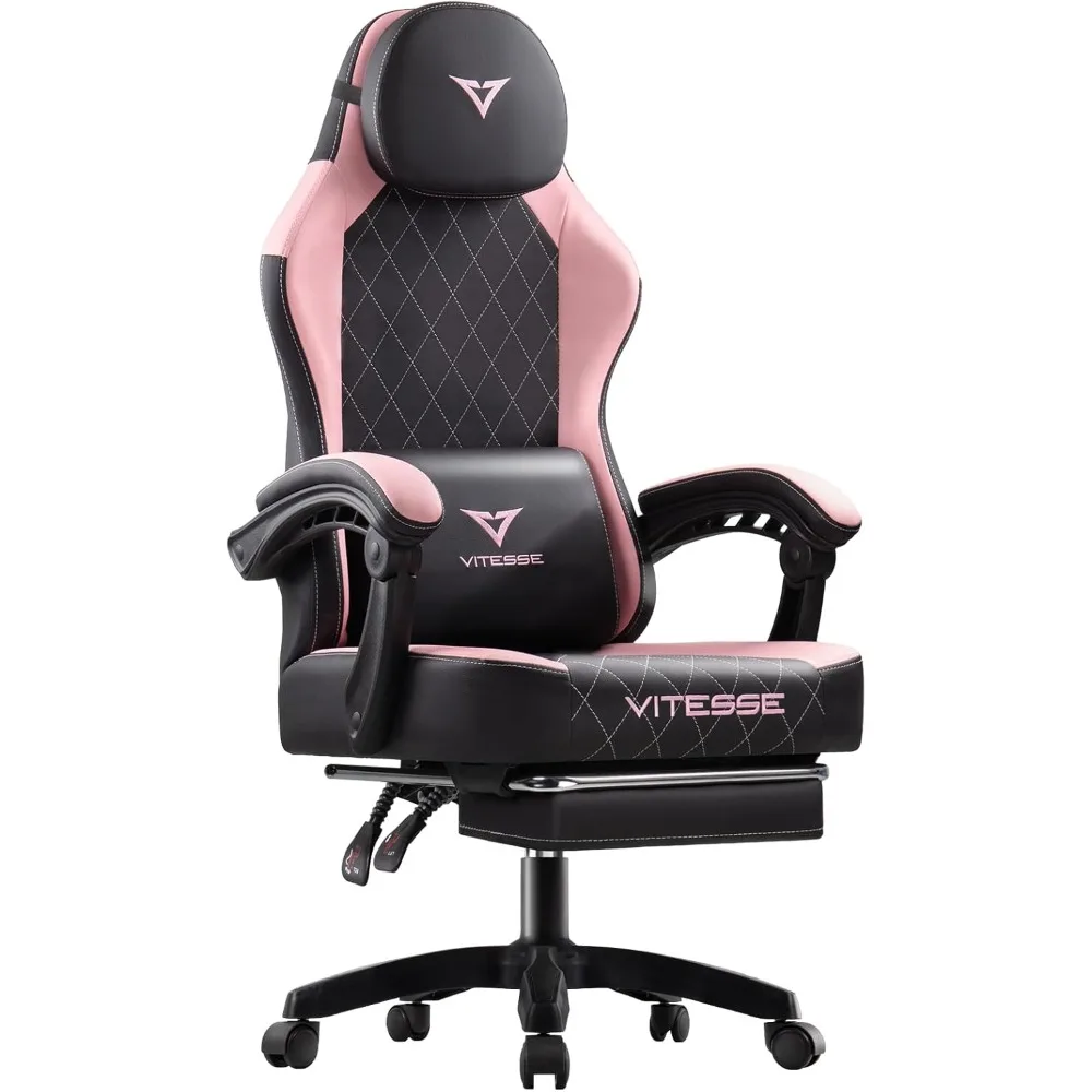 

Gaming Chair with Footrest,Ergonomic Gamer Chair for Adults, Racing Style Reclining Computer Game Chair with Headrest and Lumbar