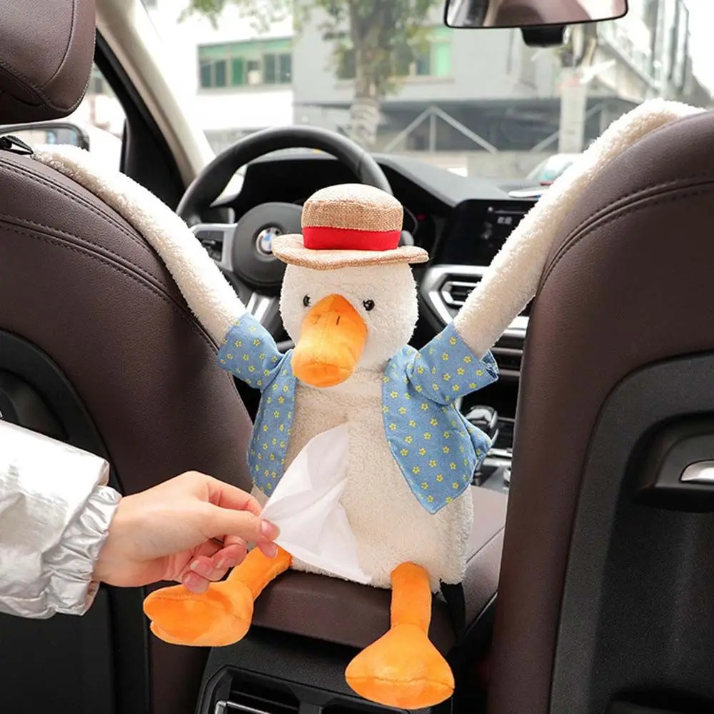 Soft Lovely With hook Home Napkin Holder Cartoon Hanging Car Drawer Box Pumping Paper Case Car Tissue Bag Duck Tissue Box