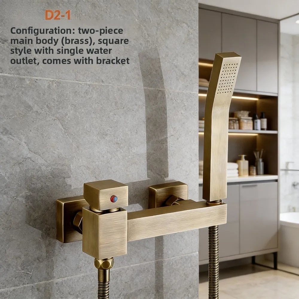 

Французско-американский смеситель для ванной, латунный ретро-душевой гарнитур в средневековом стиле