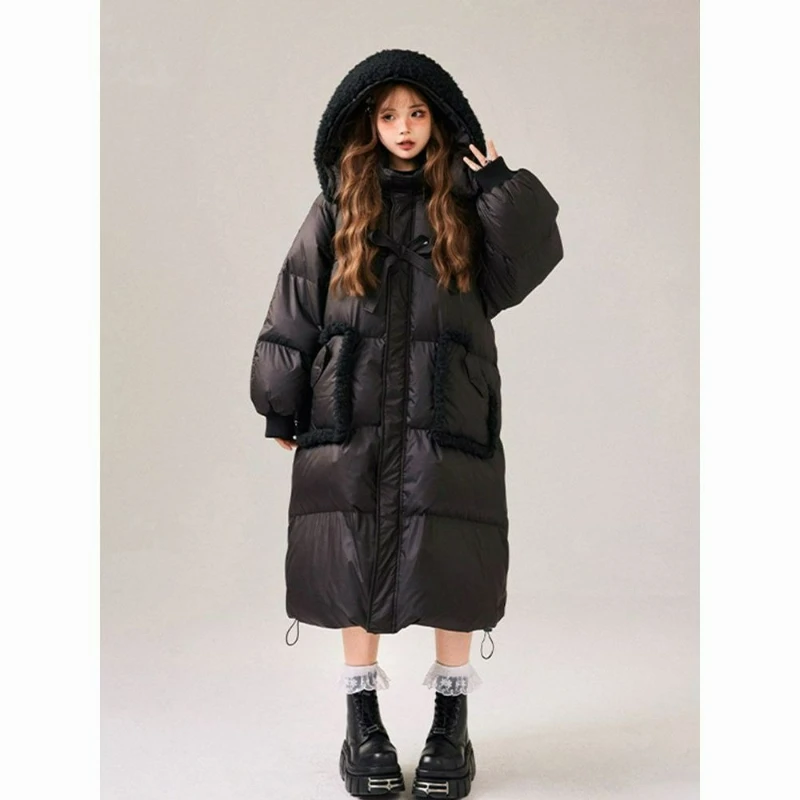 

New Fashion Design Loose Thick Cotton Outerwear 2026 Winter Christmas Sweet Mid-length Cotton-padded Jacket for College Students