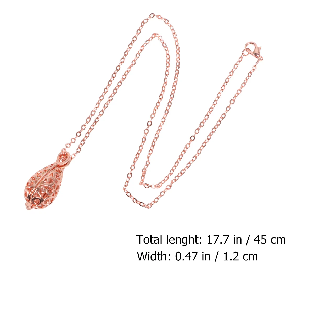 

1pc Golden Waterdrop Hollowed-out Pendant Necklace Cotton Ball Holder Aromatherapy Pelelith Jewelry for Women