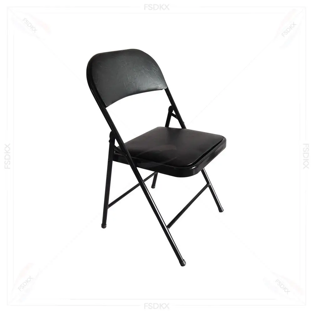 

Modern Black Leather Folding Chair Cheap PC Hotel Wedding Events Dining Living Room Bar Hall School Kitchen Bedroom Leisure