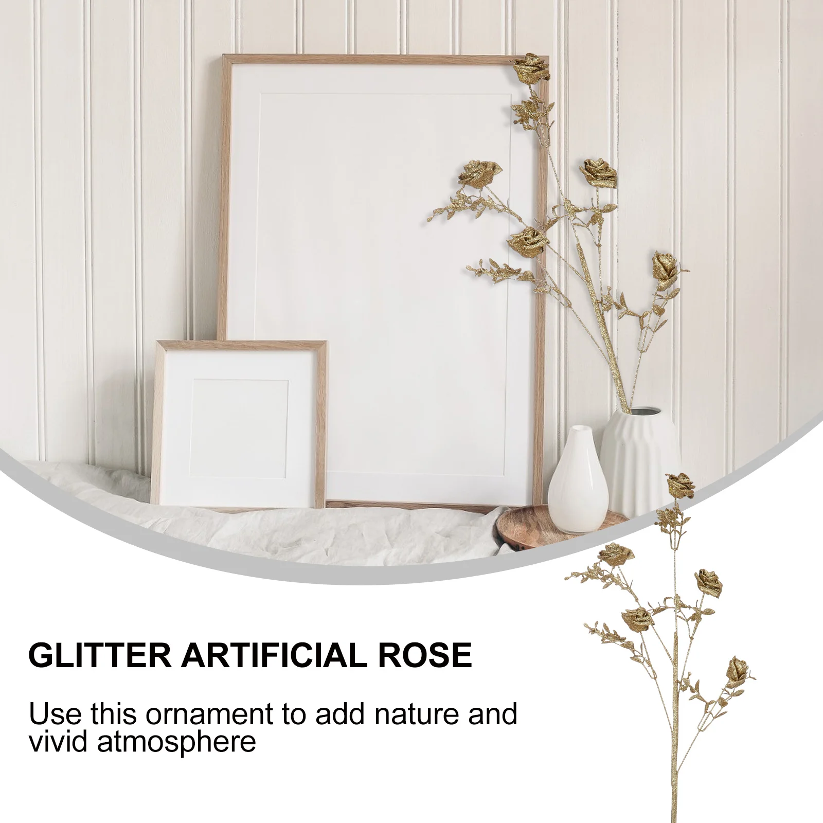 

Glitter Artificial Rose Simulated Powder Flowers for Christmas Wedding Party Decor Home Holiday Events Centerpiece Arrangement