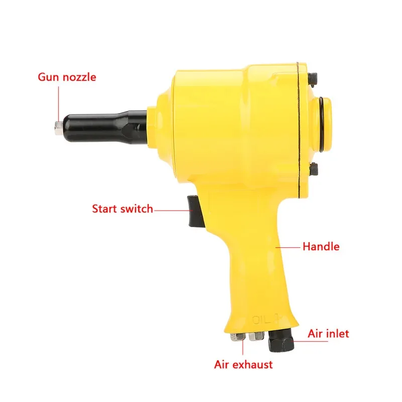 Rivet Gun Riveting Gun Riveting Tool KP-705P Pneumatic Riveter Pistol Grip Rivet Gun Air Powered Riveting Tool 2.4/3.2/4.0/4.8mm