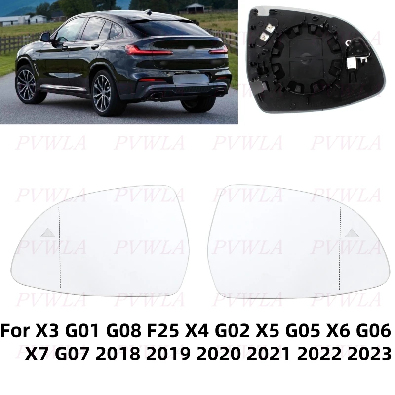 

Lens For BMW X3 G01 G08 F25 X4 G02 X5 G05 X6 G06 X7 G07 2018-2023 Heated Blind Line Blind Spot Mirror Glass Car Accessories