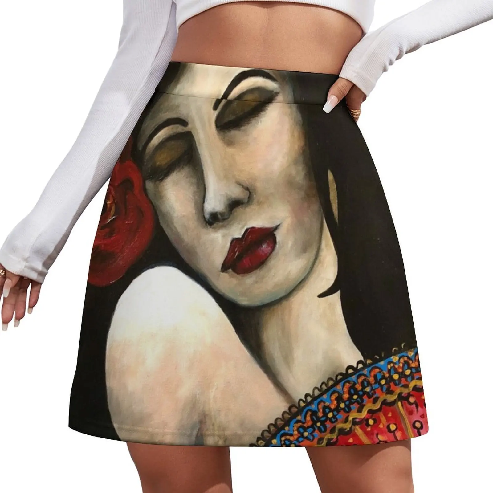 Ysabel and the Fan Mini Skirt womans clothing Women skirt