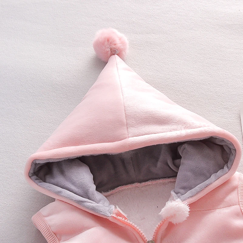 Mädchen Fleece-Weste mit Hirsch-Pom-Pom-Kapuze + 3D-Rentier-Oberteil & Hose 3-teiliges Set Kinder Warmes Winter-Outfit 80-120 – Detail 3