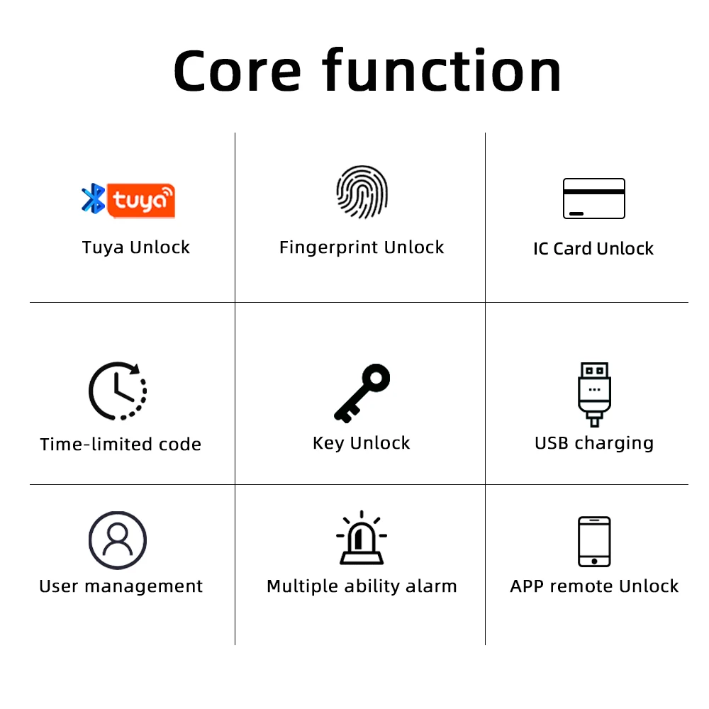 RAYKUBE Tuya BLE Fingerprint Door Lock Digital Electronic Lock with Password/Key/IC Card/ Smartlife/ Tuya APP Unlock