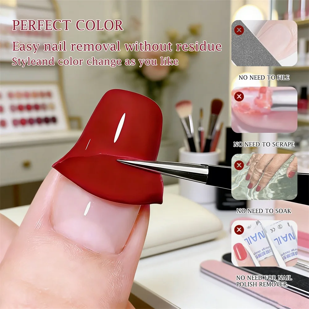 Water-Based Peel Off Nail Polish,7.5g Eco Friendly Quick Dry Nail Polishes,Long Lasting Removable Nail Varnish No Uv Needed Easy