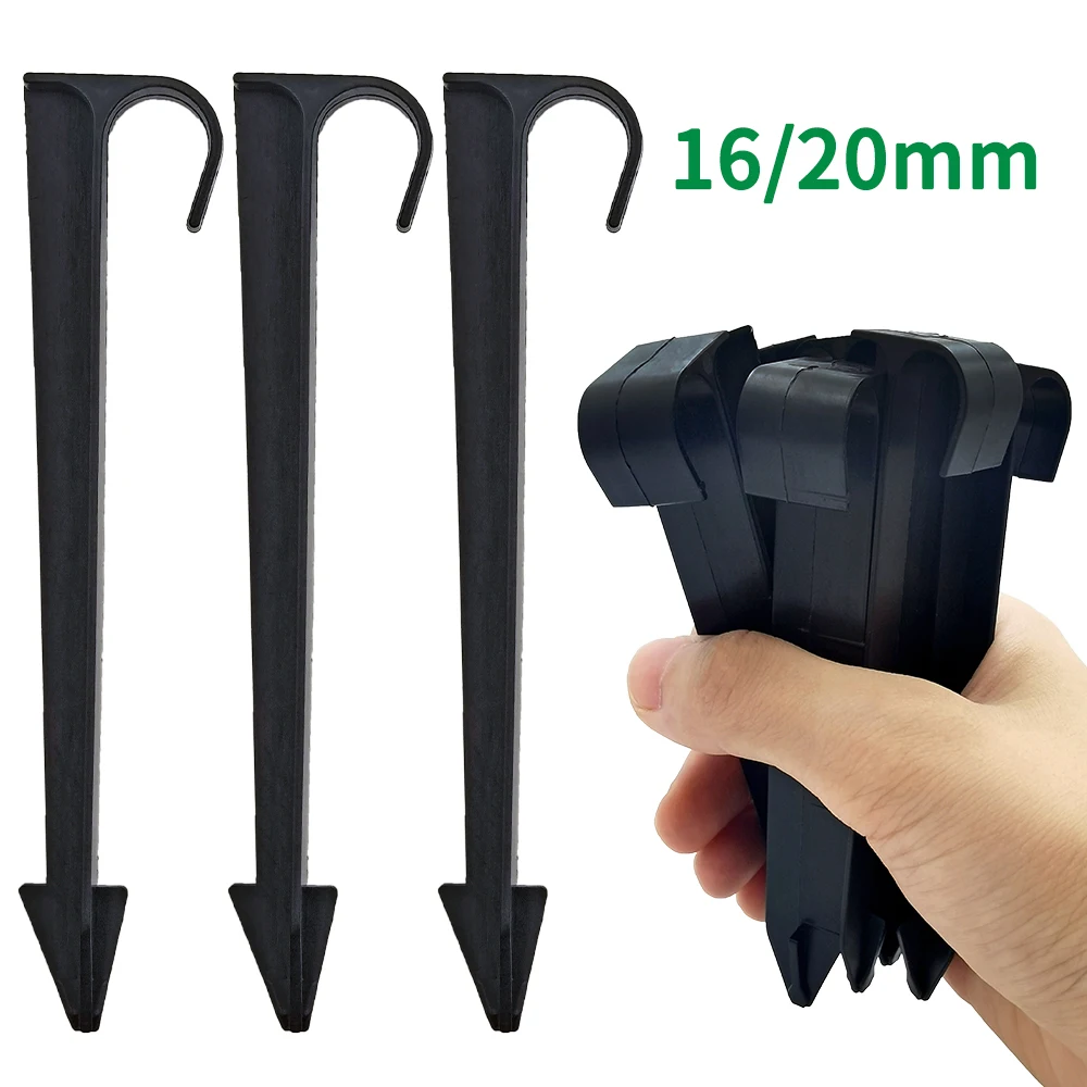 

Oasis 50PCS 16mm 20mm Pipe Hose Holders C-type Groud Stake for 1/2 3/4 PE Tubing Drip Irrigation Garden Water Fittings Brackets